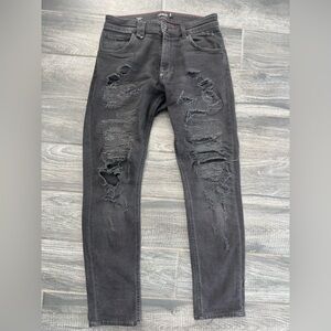 Philipp Plein Charcoal Distressed Skinny Jeans